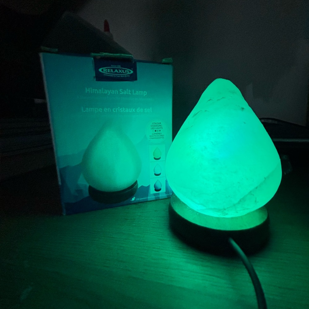 Relaxus Himalayan Salt Lamp with Green Glow
